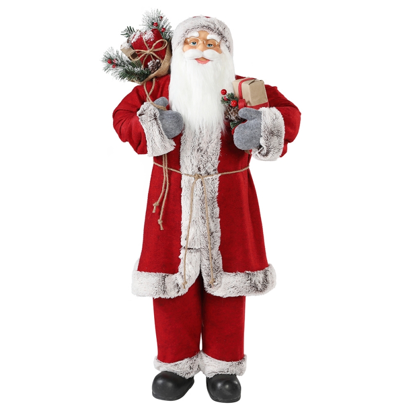 30 ~ 110cm Giáng sinh đứng ông già Noel với túi quà tặng trang trí trang trí lễ hội kỳnghỉ bộ sưu tập bức tượng Xmas truyền thống