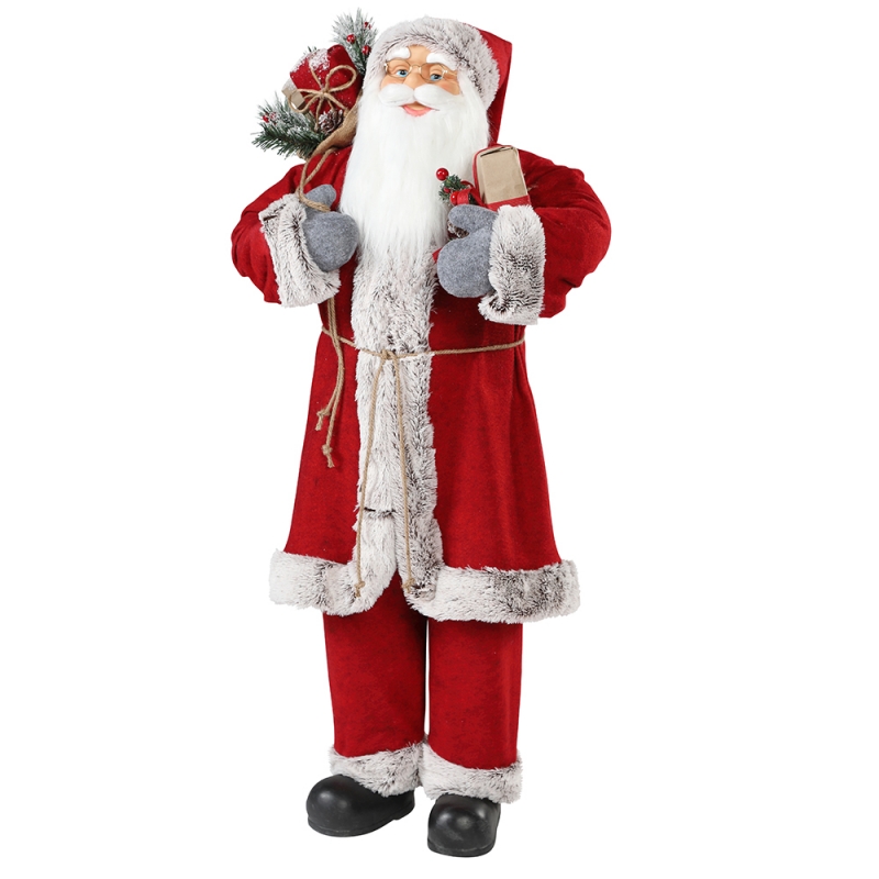 30 ~ 110cm Giáng sinh đứng ông già Noel với túi quà tặng trang trí trang trí lễ hội kỳnghỉ bộ sưu tập bức tượng Xmas truyền thống