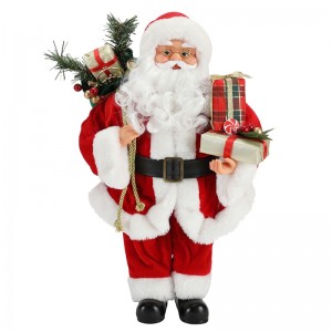 42cm Giáng sinh đứng Santa Claus Trang trí trang trí Bức tượng Bộ sưu tập Vải Holiday Lễ hội Xmas Plush Mục tùy chỉnh
