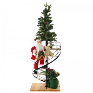 60cm cầu thang giáng sinh santa claus với ánh sáng trang trí âmnhạc trang trí lễ hội kỳnghỉ bộ sưu tập bức tượng truyền thống
